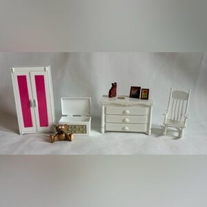 Vintage Dollhouse Furniture Bedroom Set